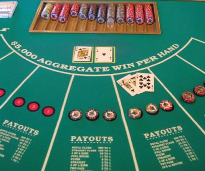 Individual Casino Game - Let It Ride Poker Table with Dealer